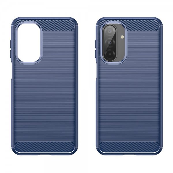 Samsung Galaxy A17 Kuori Harjattu hiilikuitukuvio Sininen