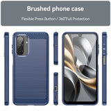 Samsung Galaxy A17 Kuori Harjattu hiilikuitukuvio Sininen
