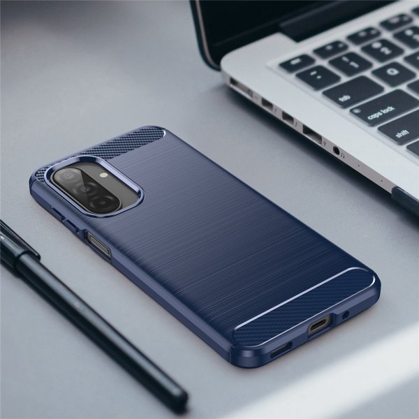 Samsung Galaxy A17 Kuori Harjattu hiilikuitukuvio Sininen