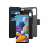 Puro Samsung Galaxy A21s suojakotelo lompakko irrotettava 2-in-1 musta