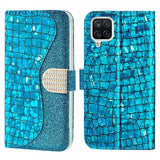 Samsung Galaxy A22 4G -kotelo Krokotiilikuvio Glitter Sininen