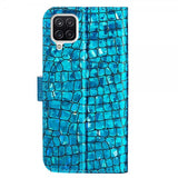 Samsung Galaxy A22 4G -kotelo Krokotiilikuvio Glitter Sininen