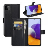 Samsung Galaxy A22 5G Litsi-kuvioinen suojakotelo, musta