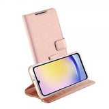 Vivanco Samsung Galaxy A25 -suojakotelo Classic Wallet, ruusukulta