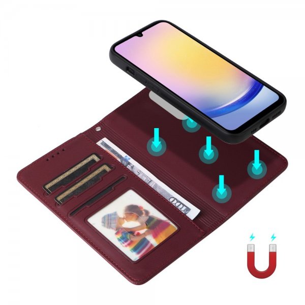Betopnice Samsung Galaxy A25 -suojakotelo irrotettavalla kuorella 005 Punainen