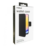 Celly Samsung Galaxy A25 -kotelo Wally Wallet Case, musta