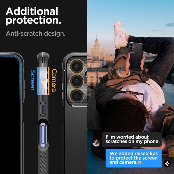 Spigen Samsung Galaxy A25 -suojakuori Rugged Armor Matte Black