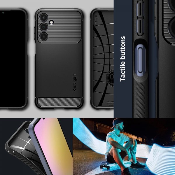 Spigen Samsung Galaxy A25 -suojakuori Rugged Armor Matte Black