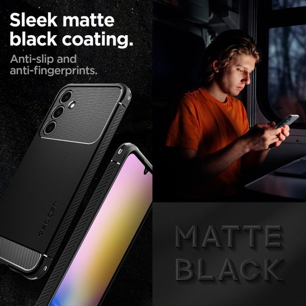 Spigen Samsung Galaxy A25 -suojakuori Rugged Armor Matte Black