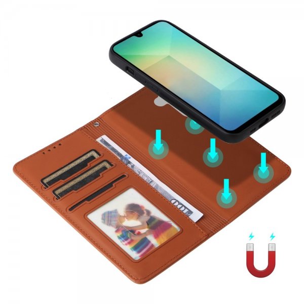Betopnice Samsung Galaxy A26 Kotelo Irrotettavalla Kuorella 005 Ruskea