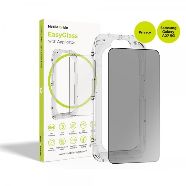Mobile Origin Samsung Galaxy A27 Näytönsuoja EasyGlass Applicator Privacy
