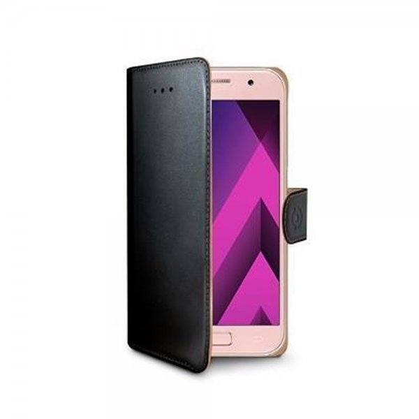 Celly Samsung Galaxy A3 2017 -suojakotelo Wally Wallet Case, musta