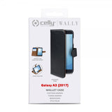 Celly Samsung Galaxy A3 2017 -suojakotelo Wally Wallet Case, musta