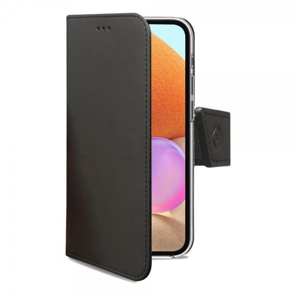 Celly Samsung Galaxy A32 4G Kotelo Wally Wallet Case Musta