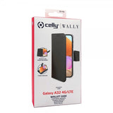 Celly Samsung Galaxy A32 4G Kotelo Wally Wallet Case Musta