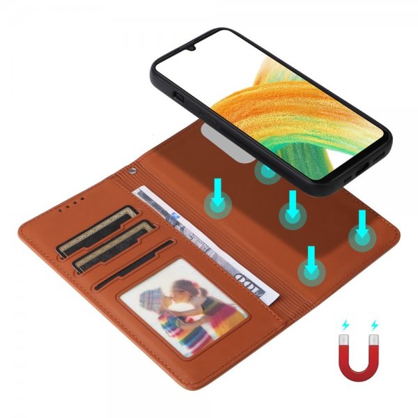 Betopnice Samsung Galaxy A33 5G Kotelo irrotettavalla kuorella 005 Ruskea