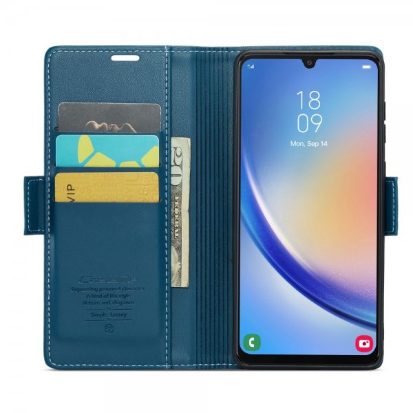 CaseMe Samsung Galaxy A34 5G -suojakotelo 023-sarja sininen