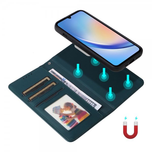 Betopnice Samsung Galaxy A34 5G -suojakotelo irrotettavalla kuorella 005 Sininen
