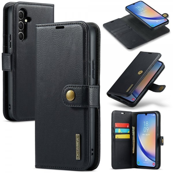 Dg.Ming Samsung Galaxy A34 5G Kotelo irrotettavalla kuorella, musta