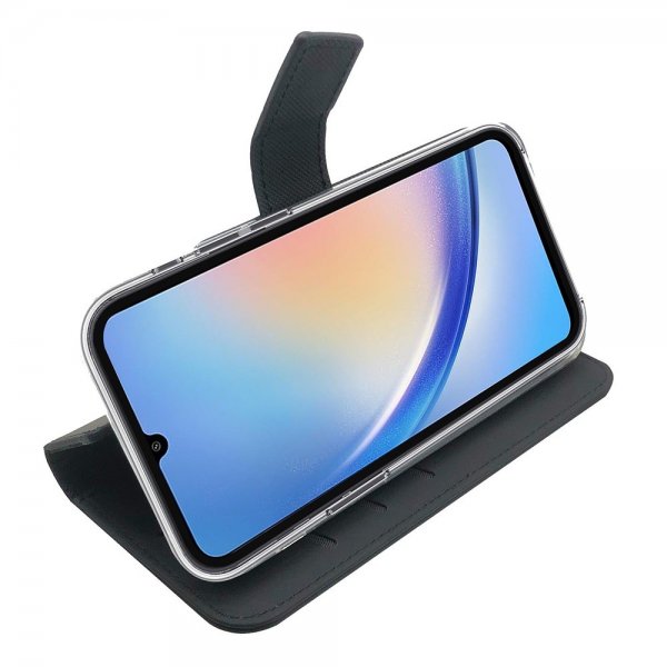 Celly Samsung Galaxy A34 5G Fodral Wally Wallet Case Musta