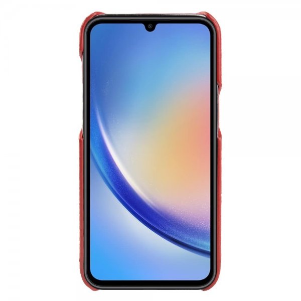 Samsung Galaxy A34 5G Kuori Aitoa Nahkaa Punainen