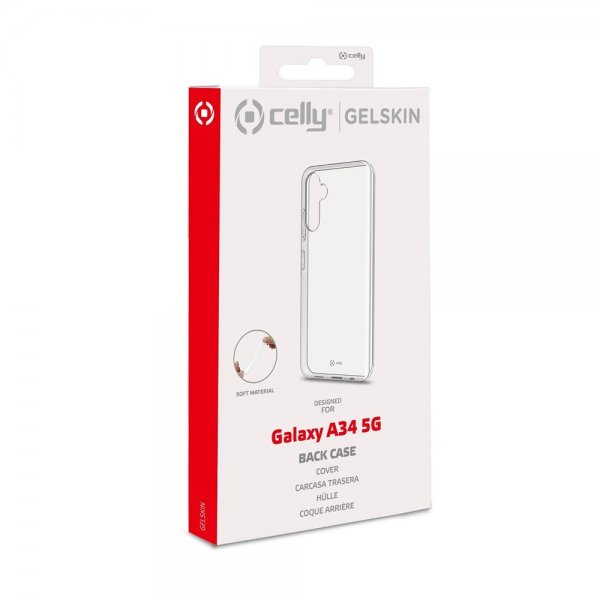 Celly Samsung Galaxy A34 5G -suojakuori GELSKIN Läpinäkyvä
