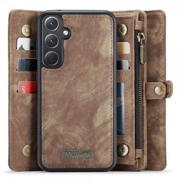 CaseMe Samsung Galaxy A35 -kotelo, 008 Series, irrotettava kuori, ruskea