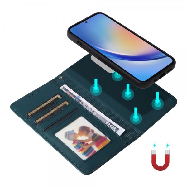 Betopnice Samsung Galaxy A35 -kotelo irrotettavalla kuorella 005 Sininen