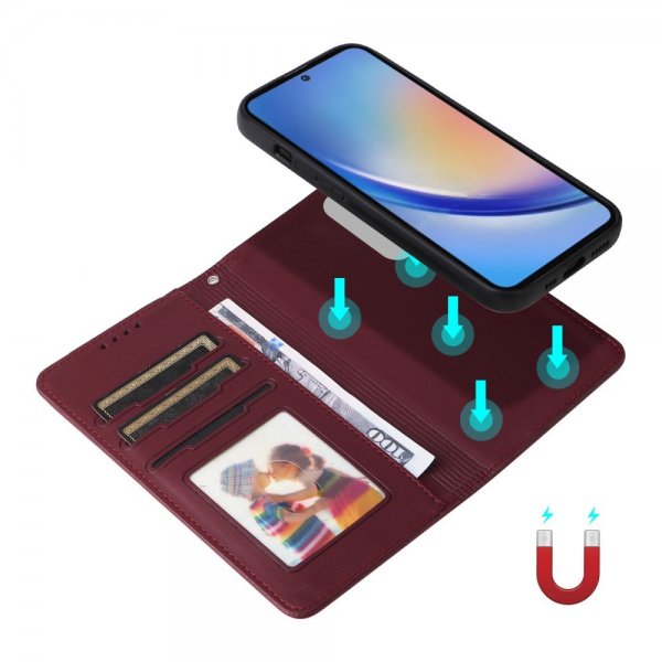 Betopnice Samsung Galaxy A35 -kotelo irrotettavalla kuorella 005 Punainen
