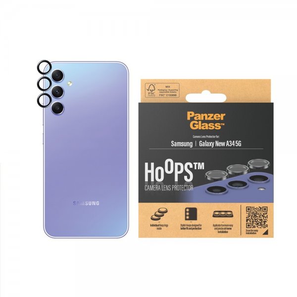 PanzerGlass Samsung Galaxy A35 Kameransuoja Hoops Musta