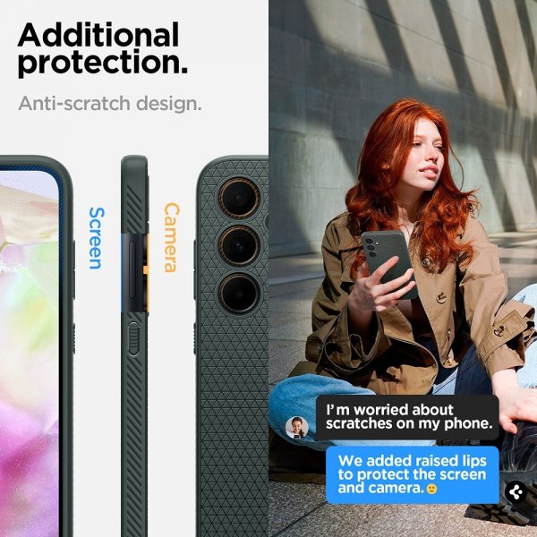 Spigen Samsung Galaxy A35 Suojakuori Liquid Air Abyss Green