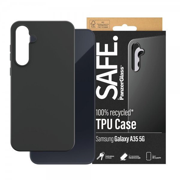 SAFE by PanzerGlass Samsung Galaxy A35 Kuori, pehmeä TPU-suojakuori, musta