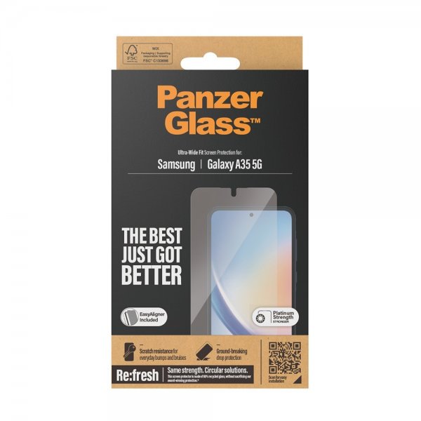 PanzerGlass Samsung Galaxy A35 -näytönsuoja Ultra-Wide Fit EasyAligner