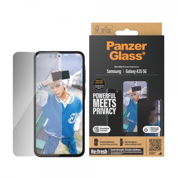 PanzerGlass Samsung Galaxy A35 -näytönsuoja Ultra-Wide Fit Privacy EasyAligner