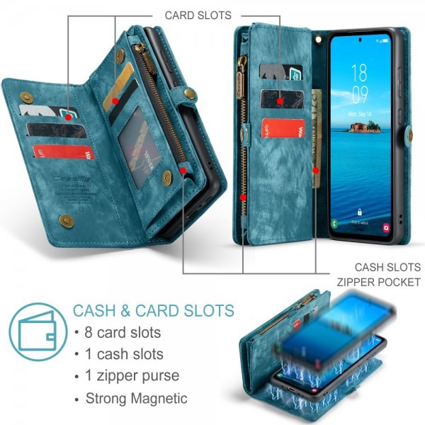 CaseMe Samsung Galaxy A36 -kotelo 008 Series irrotettava kuori, sininen