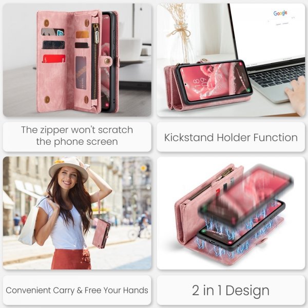 CaseMe Samsung Galaxy A36 -suojakotelo 008 Series, irrotettava kuori, vaaleanpunainen
