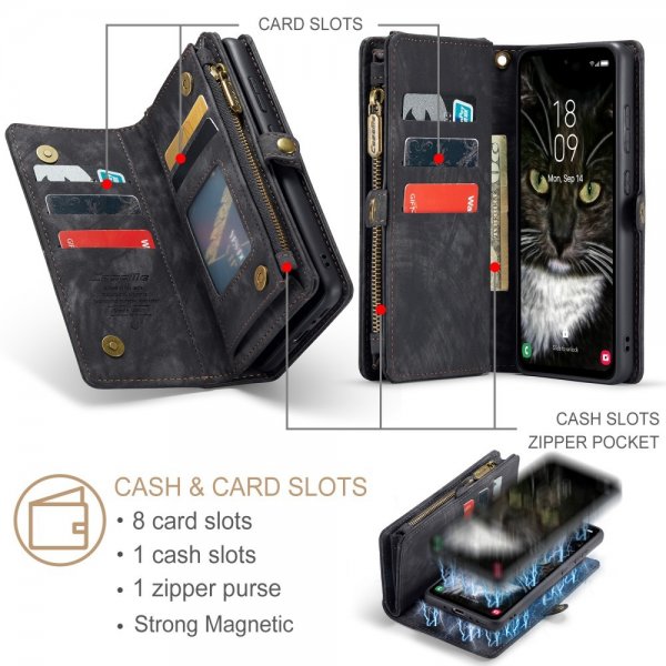 CaseMe Samsung Galaxy A36 suojakotelo 008 Series, irrotettava kuori, musta