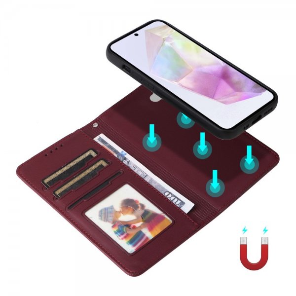 Betopnice Samsung Galaxy A36 -suojakotelo irrotettavalla kuorella 005 punainen