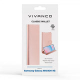 Vivanco Samsung Galaxy A36/Galaxy A56 Kotelo Classic Wallet Ruusukulta