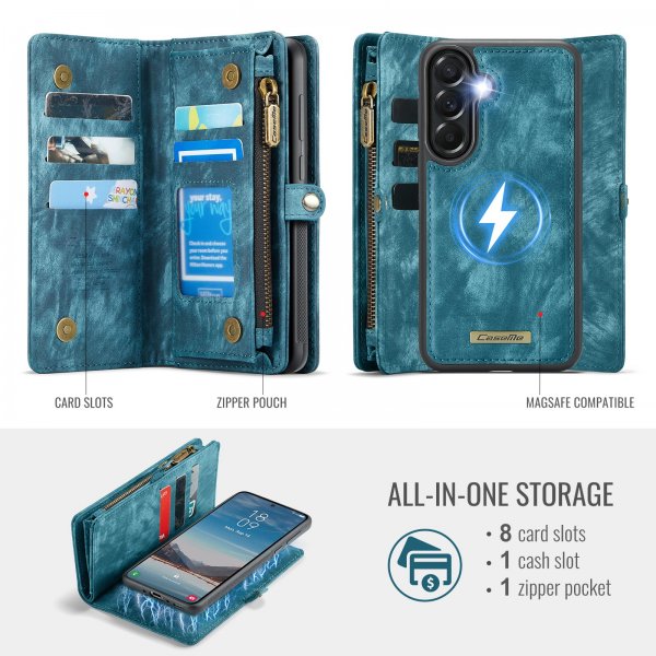 CaseMe Samsung Galaxy A37 -suojakotelo 008 Series, irrotettava kuori, sininen