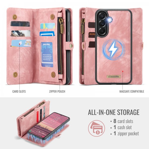 CaseMe Samsung Galaxy A37 -kotelo 008 Series, irrotettava kuori, vaaleanpunainen