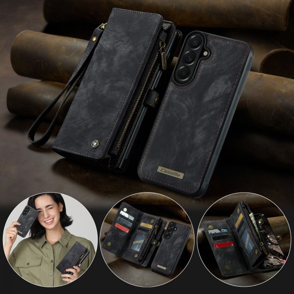CaseMe Samsung Galaxy A37 -suojakotelo 008-sarjan irrotettava musta kuori