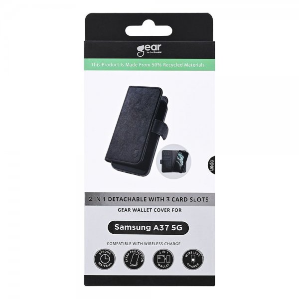 Gear Samsung Galaxy A37 Kotelo 2-in-1 3 korttipaikkaa Musta