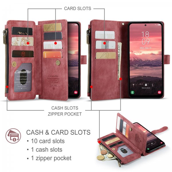 CaseMe Samsung Galaxy A37 -suojakuori, C30 Series, punainen