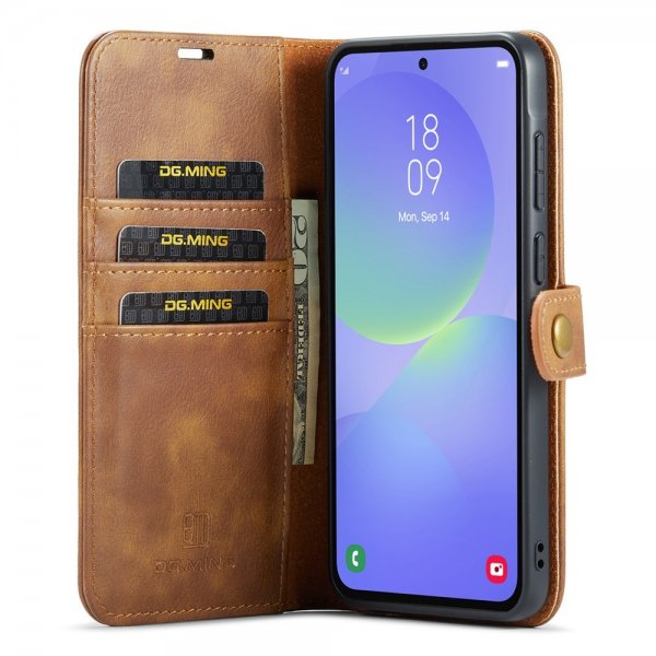 Dg.Ming Samsung Galaxy A37 -kotelo irrotettavalla kuorella, ruskea