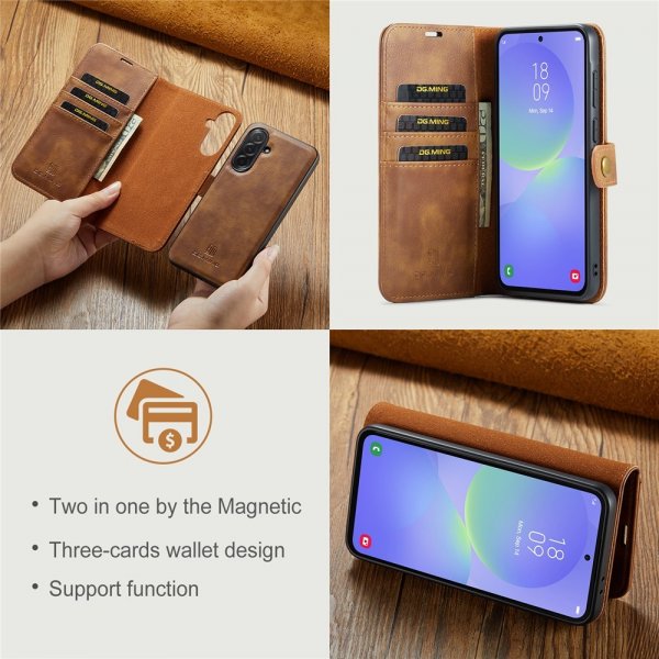 Dg.Ming Samsung Galaxy A37 -kotelo irrotettavalla kuorella, ruskea