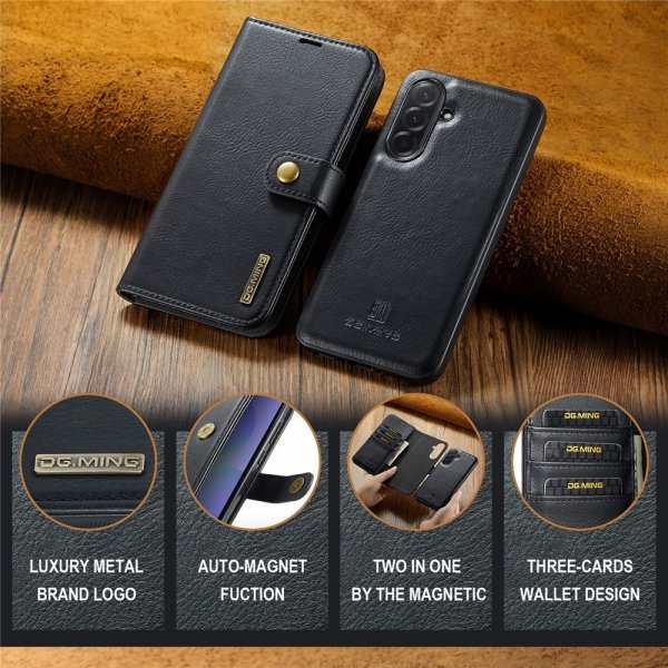 Dg.Ming Samsung Galaxy A37 -kotelo, jossa irrotettava kuori, musta