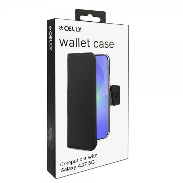 Celly Samsung Galaxy A37 -suojakotelo Wally Wallet Case, musta