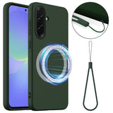 Samsung Galaxy A37 -kuori hihnalla, silikoni, MagSafe, vihreä