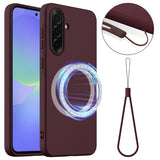 Samsung Galaxy A37 -kuori hihnalla, silikoni, MagSafe, punainen